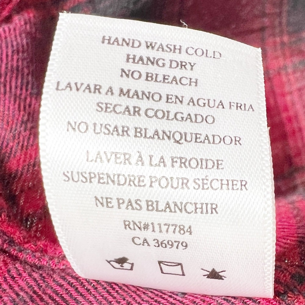 Rails Hunter Plaid Button Down Shirt Brick Black Red Check Womens Large L - Picture 8 of 8